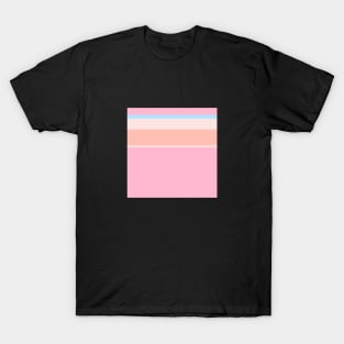 A prime composition of Fresh Air, Cornflower Blue, Baby Pink, Very Light Pink and Pale Rose stripes. - Sociable Stripes T-Shirt